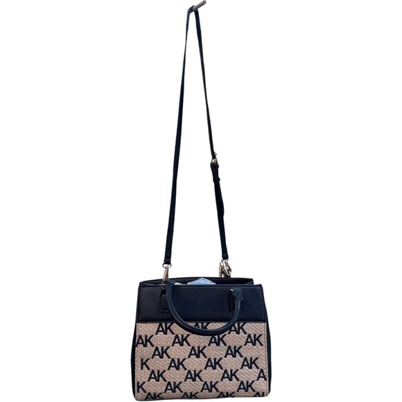 Anne Klein Handbag With AK Print In Beige And Black - Picture 5 of 9